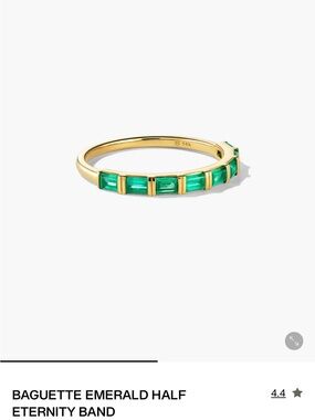 Mejuri Gold Baguette Emerald Half Eternity Ring